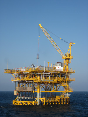 Нефтедобывающая платформа БЛОК-1, Каспийское море